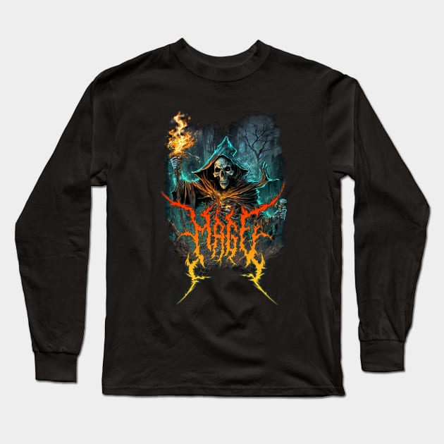 Mage Death Metal design Long Sleeve T-Shirt by Tmontijo